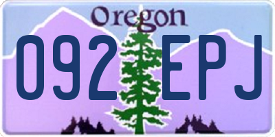 OR license plate 092EPJ