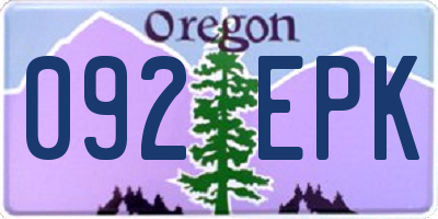 OR license plate 092EPK