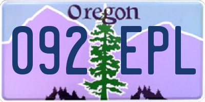 OR license plate 092EPL
