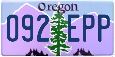 OR license plate 092EPP