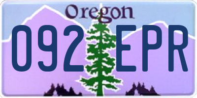 OR license plate 092EPR