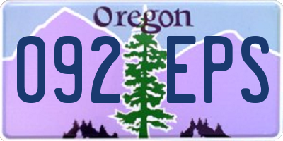 OR license plate 092EPS