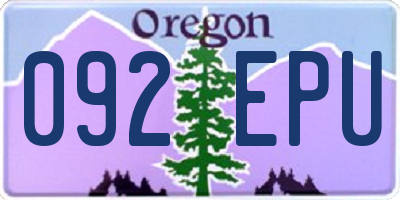 OR license plate 092EPU