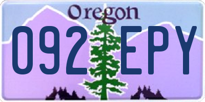 OR license plate 092EPY