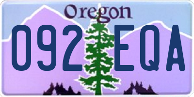 OR license plate 092EQA