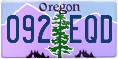 OR license plate 092EQD