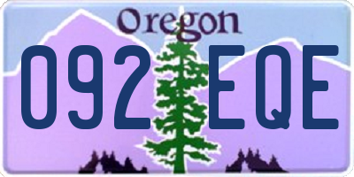 OR license plate 092EQE