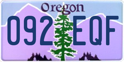 OR license plate 092EQF
