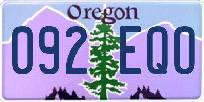 OR license plate 092EQO