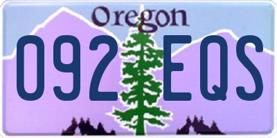 OR license plate 092EQS