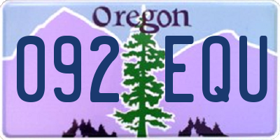 OR license plate 092EQU