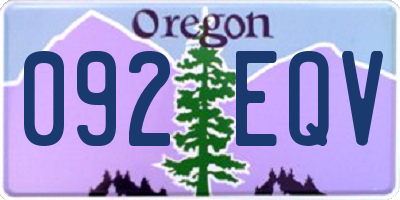 OR license plate 092EQV