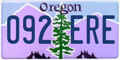 OR license plate 092ERE