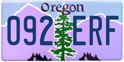 OR license plate 092ERF