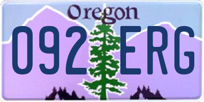 OR license plate 092ERG
