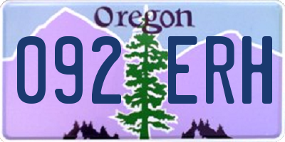 OR license plate 092ERH