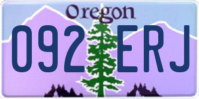 OR license plate 092ERJ
