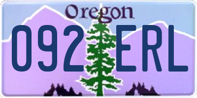 OR license plate 092ERL