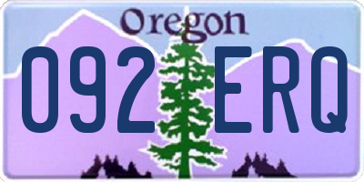 OR license plate 092ERQ