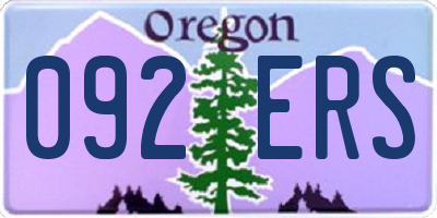OR license plate 092ERS