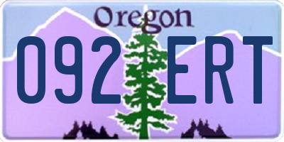 OR license plate 092ERT