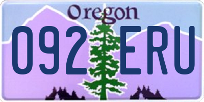 OR license plate 092ERU