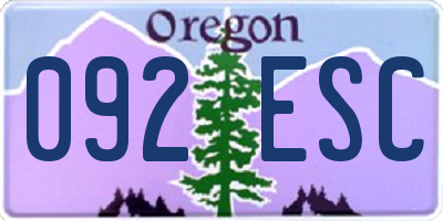 OR license plate 092ESC