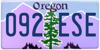 OR license plate 092ESE