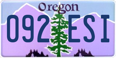 OR license plate 092ESI