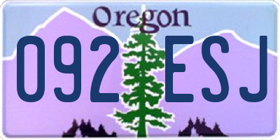 OR license plate 092ESJ