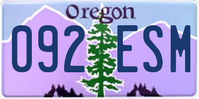 OR license plate 092ESM