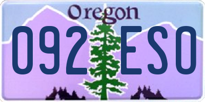 OR license plate 092ESO