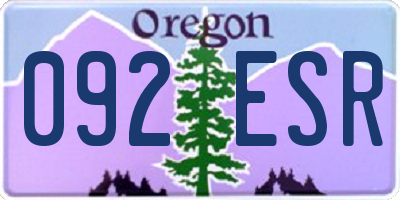OR license plate 092ESR