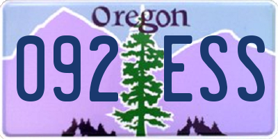 OR license plate 092ESS