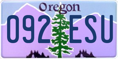 OR license plate 092ESU
