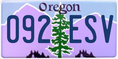 OR license plate 092ESV