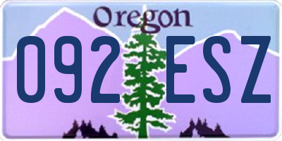 OR license plate 092ESZ