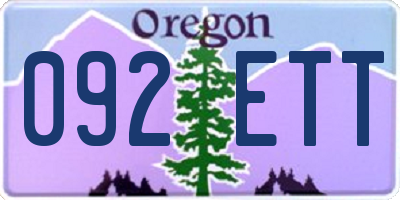 OR license plate 092ETT