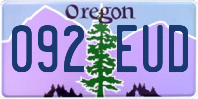 OR license plate 092EUD