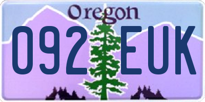 OR license plate 092EUK