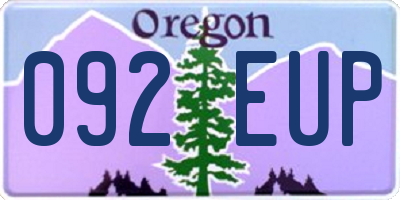 OR license plate 092EUP