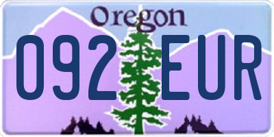 OR license plate 092EUR