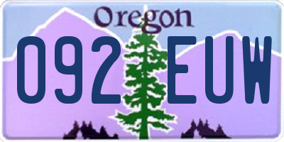OR license plate 092EUW