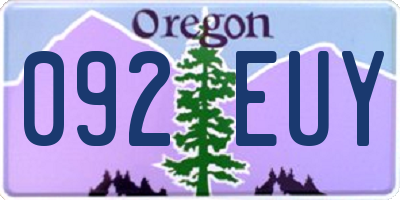 OR license plate 092EUY