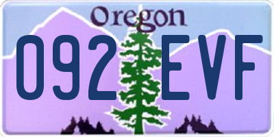 OR license plate 092EVF