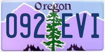 OR license plate 092EVI