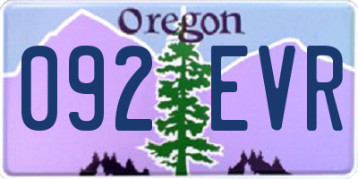 OR license plate 092EVR