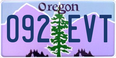 OR license plate 092EVT