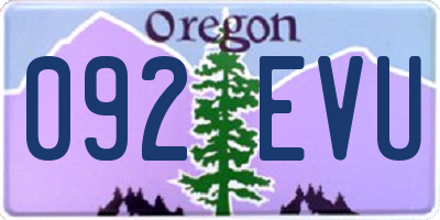 OR license plate 092EVU
