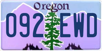 OR license plate 092EWD